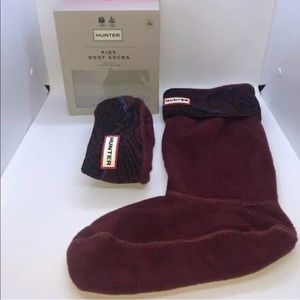 Hunter Kids Boot Socks X-Large Maroon